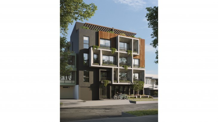 Fachada principal del proyecto Caserta en Miraflores