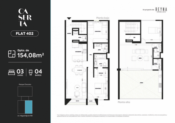 Plano del modelo Tipo 05 del proyecto Caserta en Miraflores