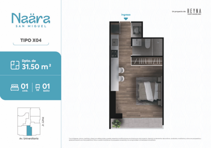 Plano del modelo TIPO 4 del proyecto NAÄRA en San Miguel