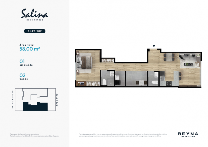 Plano del modelo TIPO 102 del proyecto Salina en San Bartolo