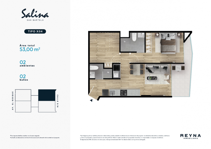 Plano del modelo TIPO X04 del proyecto Salina en San Bartolo