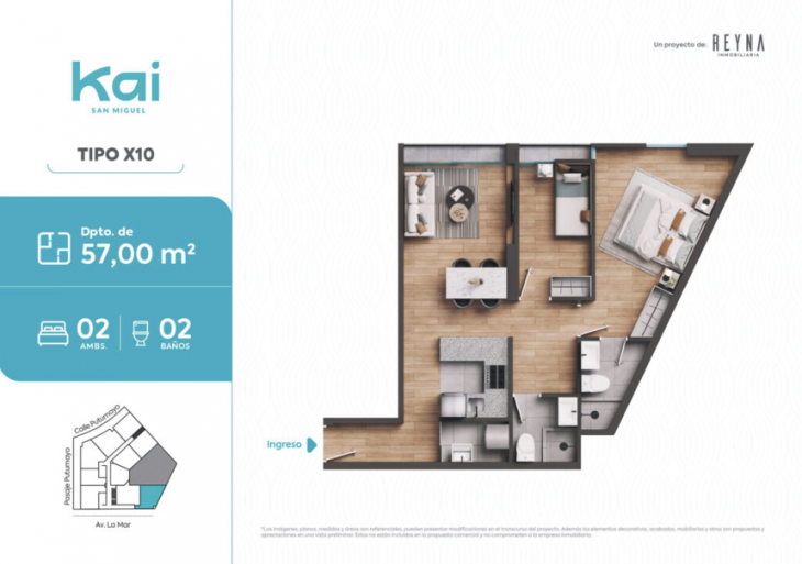 Plano del modelo Tipo X10 del proyecto KAI en San Miguel