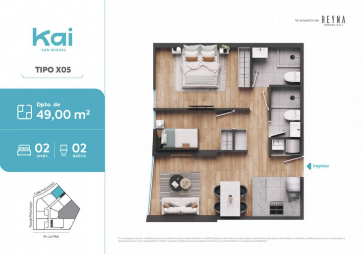 Plano del modelo Tipo X05 del proyecto KAI en San Miguel