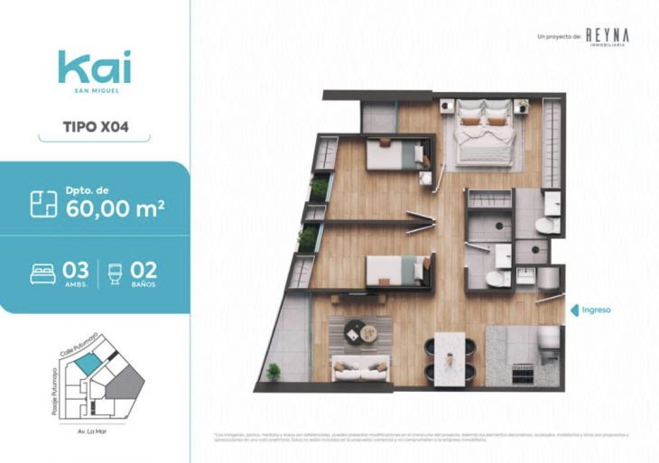 Plano del modelo Tipo X04 del proyecto KAI en San Miguel