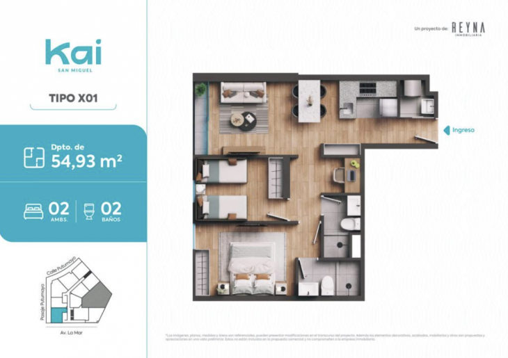 Plano del modelo Tipo X01 del proyecto KAI en San Miguel
