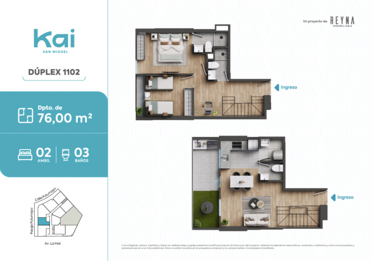 Plano del modelo Tipo 1102 del proyecto KAI en San Miguel