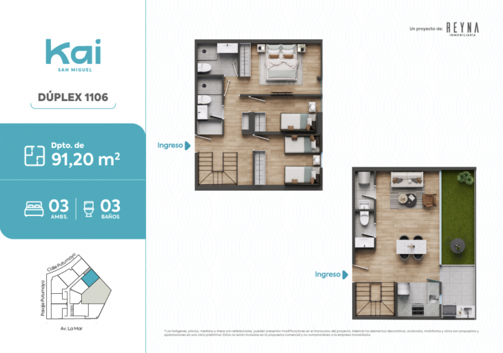 Plano del modelo Tipo 1106 del proyecto KAI en San Miguel