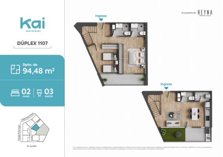 Plano del modelo Tipo 1107 del proyecto KAI en San Miguel