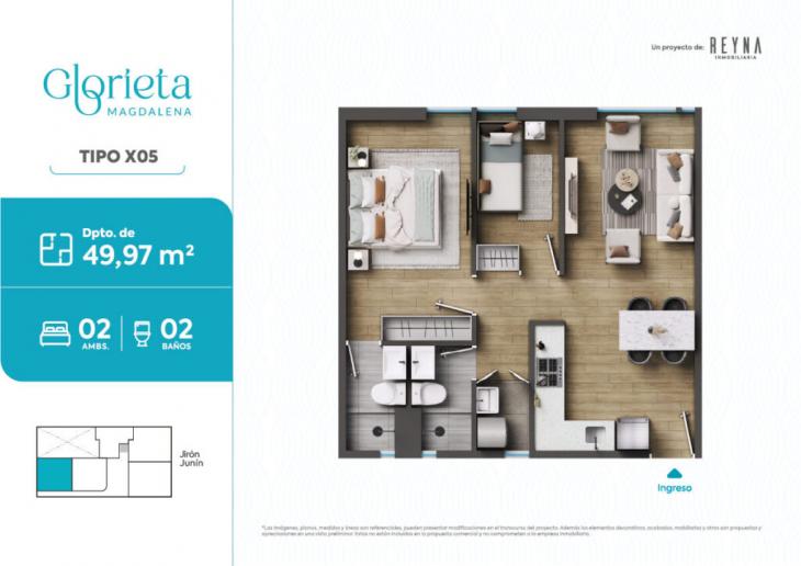 Plano del modelo TIPO 5 del proyecto Glorieta en Magdalena Del Mar