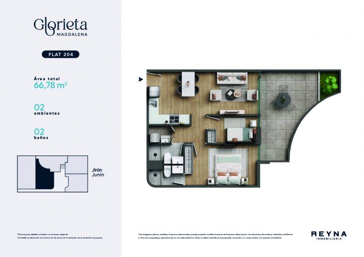 Plano del modelo 204 del proyecto Glorieta en Magdalena Del Mar