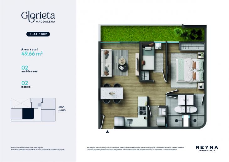 Plano del modelo 1002 del proyecto Glorieta en Magdalena Del Mar