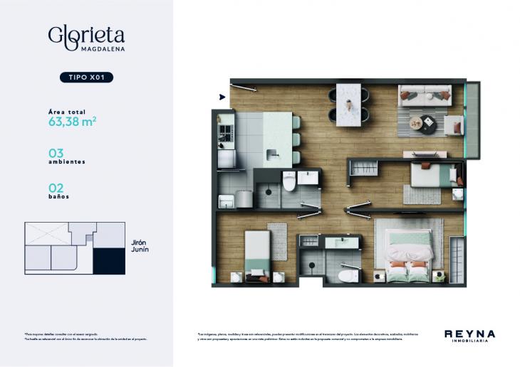 Plano del modelo TIPO 1 del proyecto Glorieta en Magdalena Del Mar