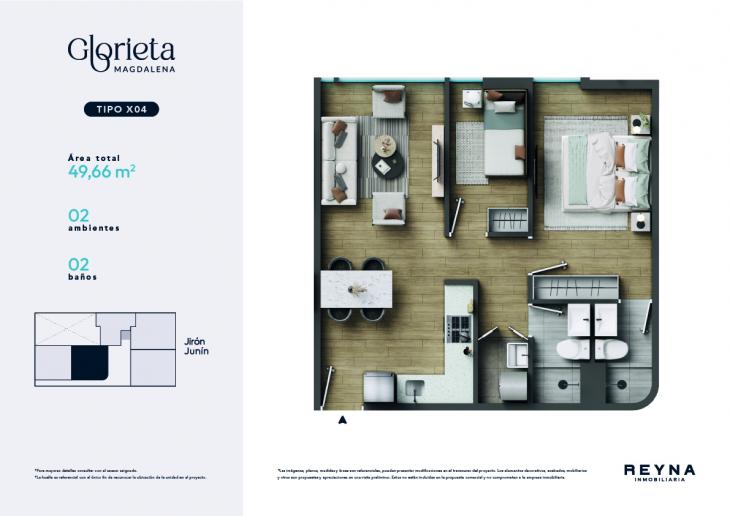 Plano del modelo TIPO 4 del proyecto Glorieta en Magdalena Del Mar