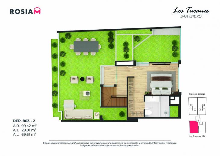 Plano del modelo 803 del proyecto Los Tucanes en San Isidro