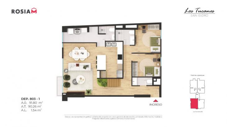 Plano del modelo 803 del proyecto Los Tucanes en San Isidro