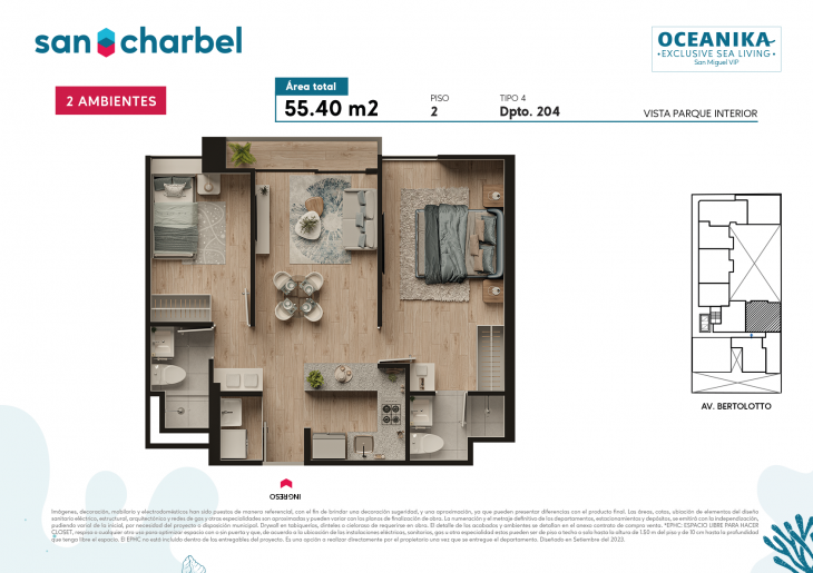 Plano del modelo TIPO 4 del proyecto OCEANIKA en San Miguel