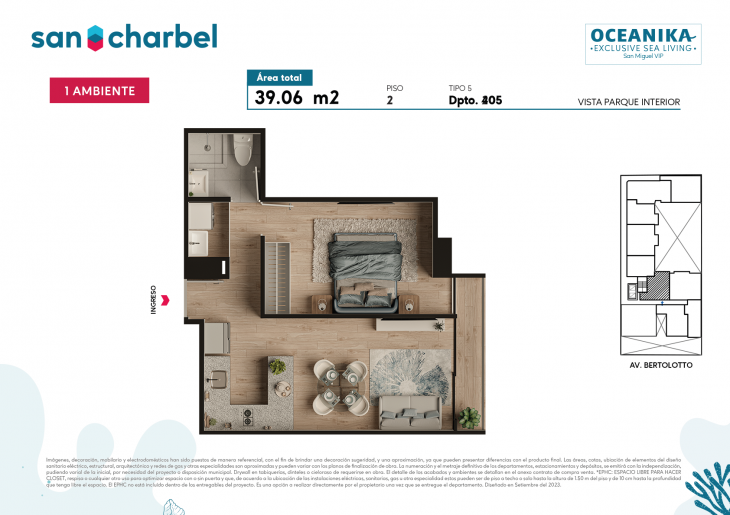 Plano del modelo TIPO 5 del proyecto OCEANIKA en San Miguel