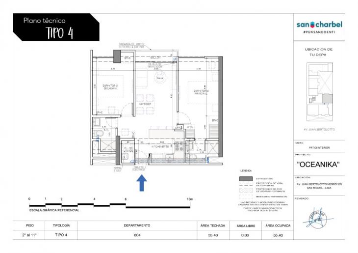 Plano del modelo TIPO 4 del proyecto OCEANIKA en San Miguel