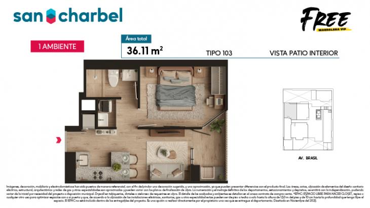 Plano del modelo TIPO 103 del proyecto FREE en Magdalena Del Mar