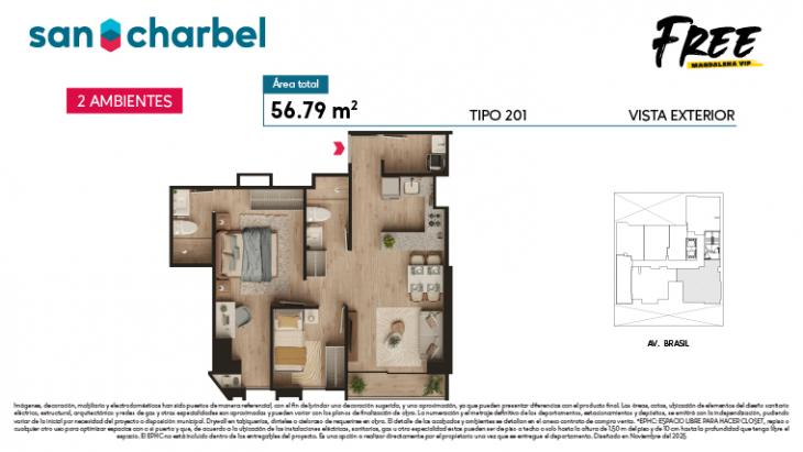 Plano del modelo TIPO 201 del proyecto FREE en Magdalena Del Mar