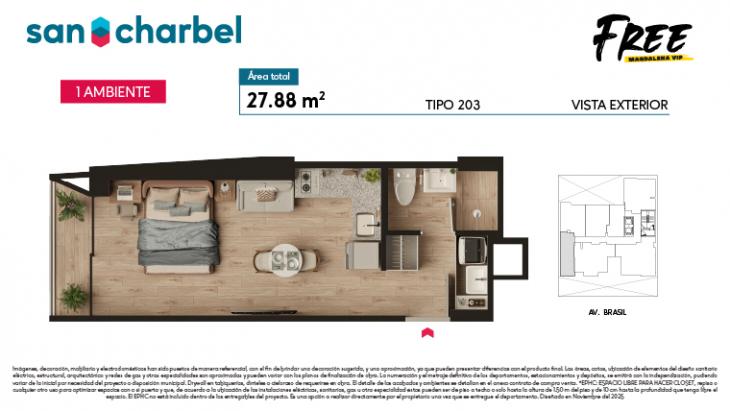 Plano del modelo TIPO 203 del proyecto FREE en Magdalena Del Mar