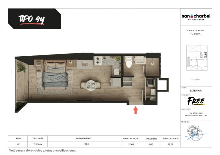 Plano del modelo TIPO 4Y del proyecto FREE en Magdalena Del Mar