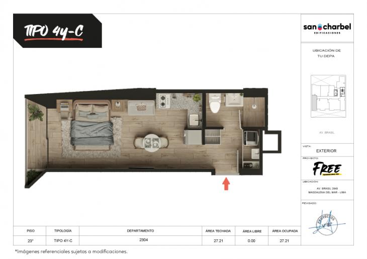 Plano del modelo TIPO 4Y-C del proyecto FREE en Magdalena Del Mar