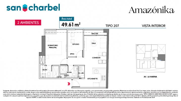 Plano del modelo TIPO 207 del proyecto Amazónika en San Miguel