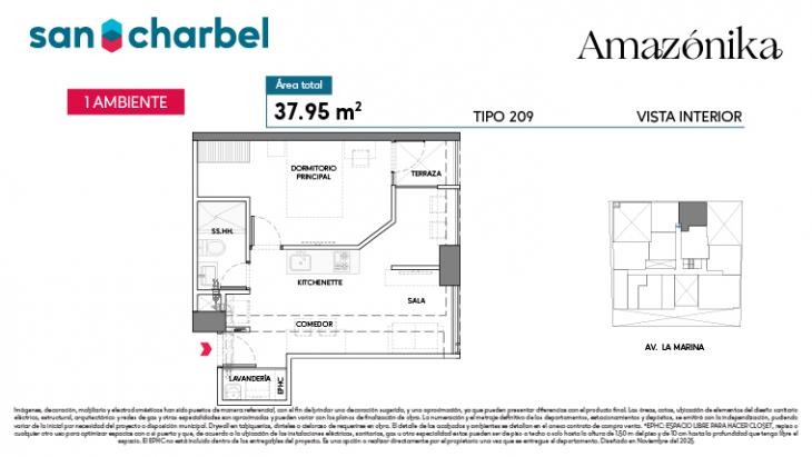 Plano del modelo TIPO 209 del proyecto Amazónika en San Miguel