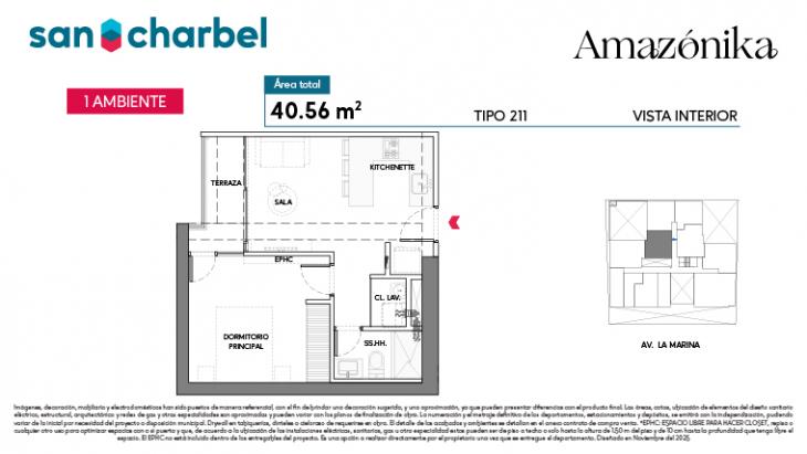 Plano del modelo TIPO 211 del proyecto Amazónika en San Miguel