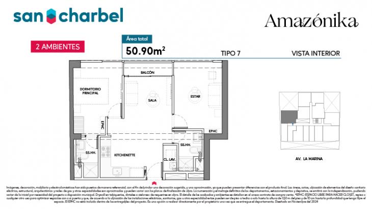Plano del modelo TIPO 7 del proyecto Amazónika en San Miguel