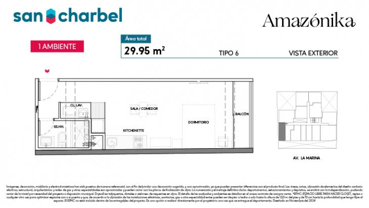 Plano del modelo TIPO 6B del proyecto Amazónika en San Miguel