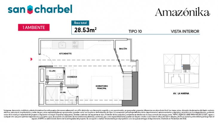 Plano del modelo TIPO 10 del proyecto Amazónika en San Miguel