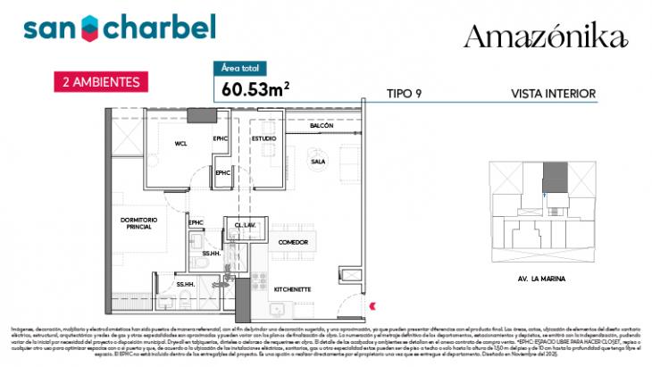 Plano del modelo TIPO 9 del proyecto Amazónika en San Miguel