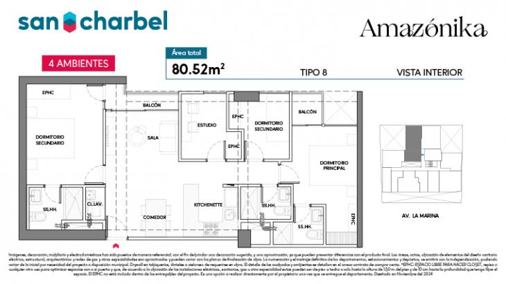 Plano del modelo TIPO 8 del proyecto Amazónika en San Miguel