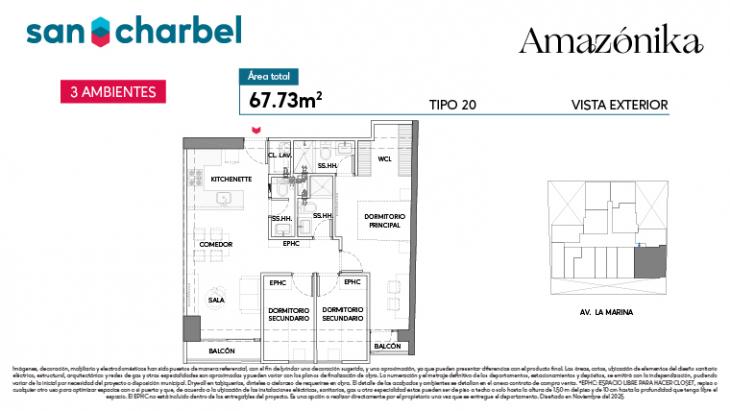 Plano del modelo TIPO 20 del proyecto Amazónika en San Miguel
