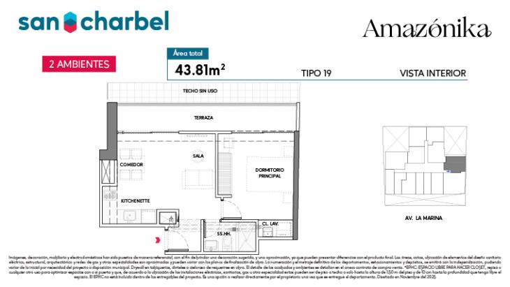 Plano del modelo TIPO 19 del proyecto Amazónika en San Miguel