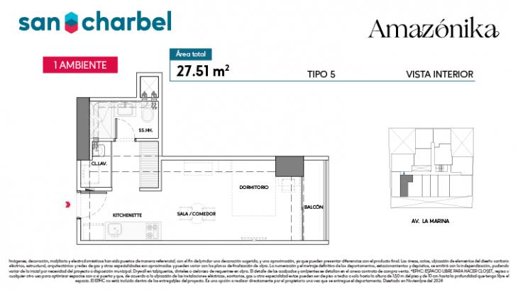 Plano del modelo TIPO 5E del proyecto Amazónika en San Miguel
