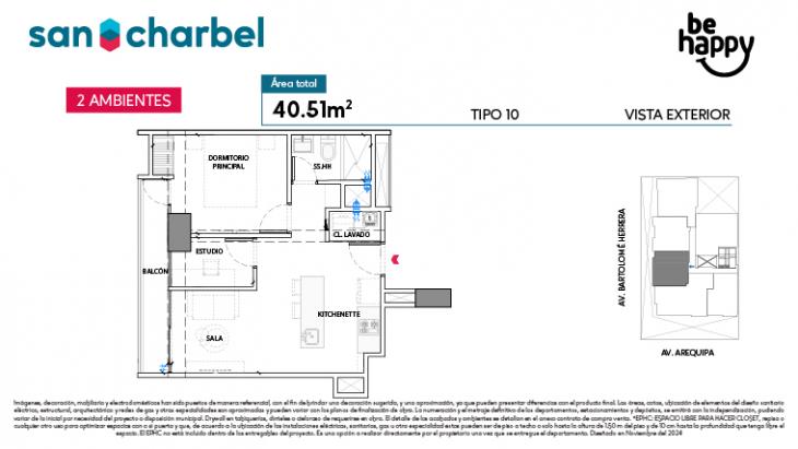 Plano del modelo TIPO 10 del proyecto Be Happy en Lince