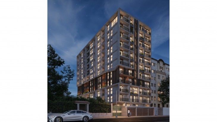 Fachada principal del proyecto Cristobal en Santiago De Surco