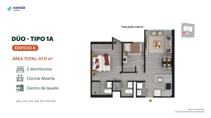 Plano del modelo TIPO 1A del proyecto EDÉM en Magdalena Del Mar