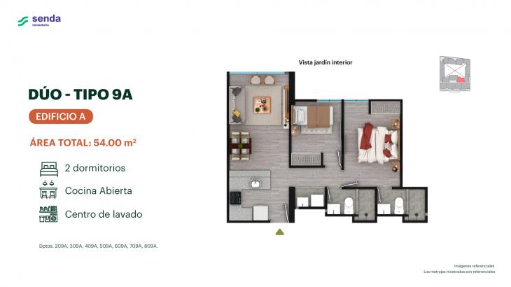 Plano del modelo TIPO 9A del proyecto EDÉM en Magdalena Del Mar