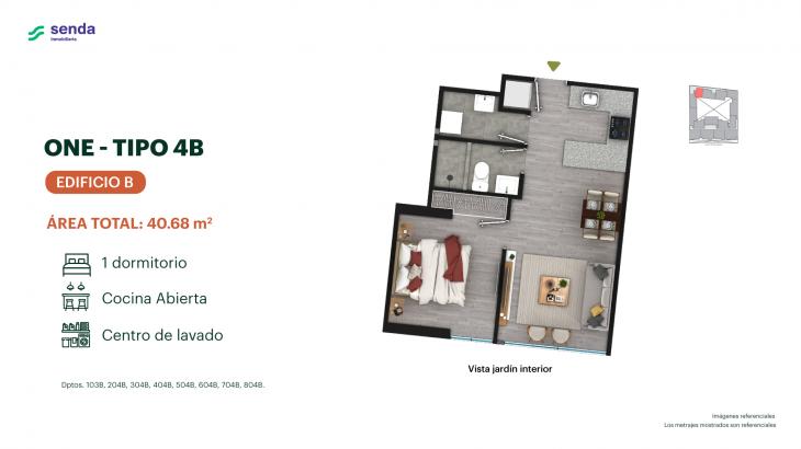Plano del modelo TIPO 4B del proyecto EDÉM en Magdalena Del Mar