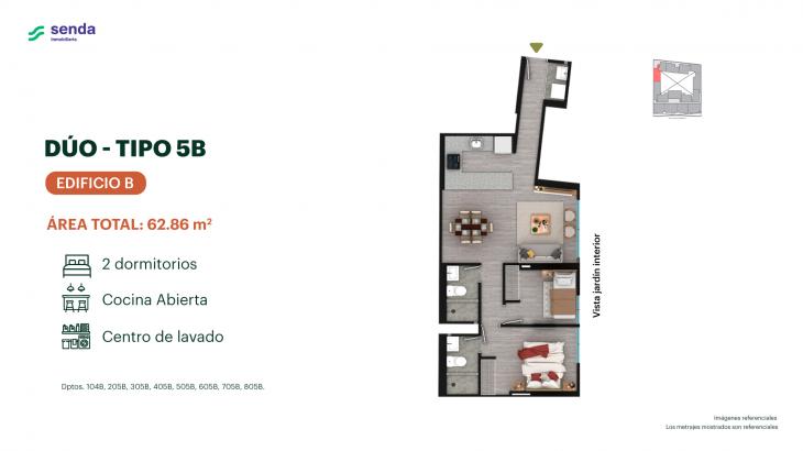 Plano del modelo TIPO 5B del proyecto EDÉM en Magdalena Del Mar