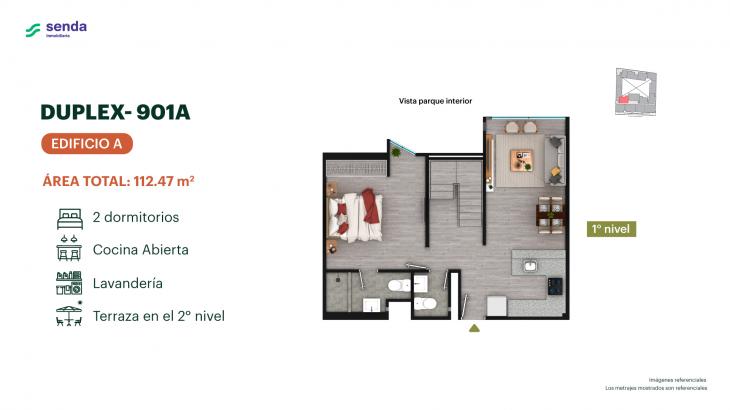 Plano del modelo TIPO 1A del proyecto EDÉM en Magdalena Del Mar