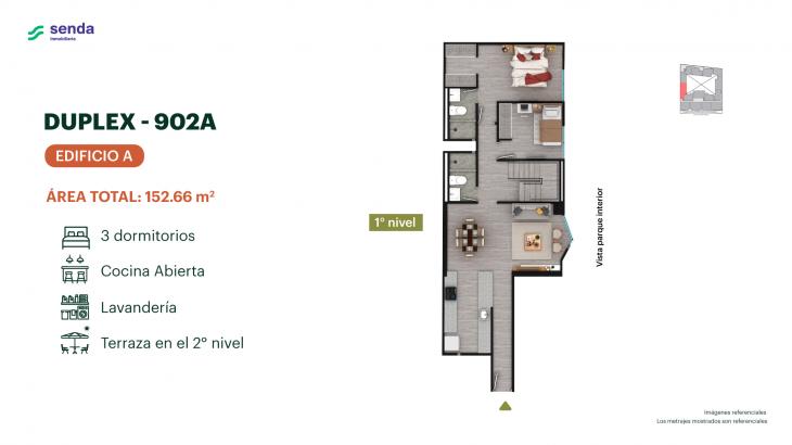 Plano del modelo TIPO 2A del proyecto EDÉM en Magdalena Del Mar