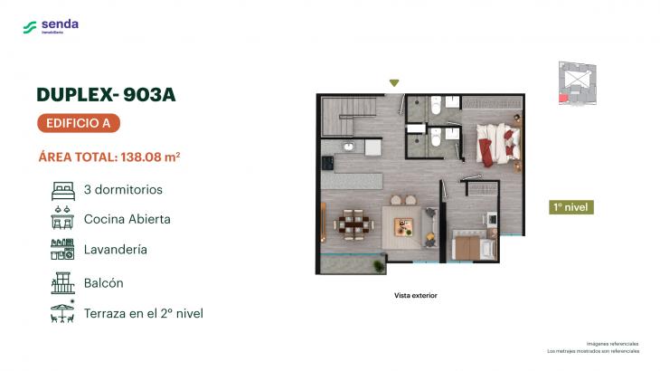 Plano del modelo TIPO 3A del proyecto EDÉM en Magdalena Del Mar