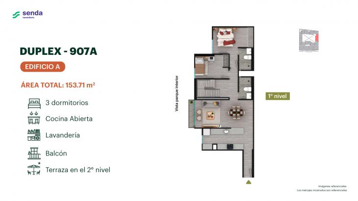 Plano del modelo TIPO 7A del proyecto EDÉM en Magdalena Del Mar