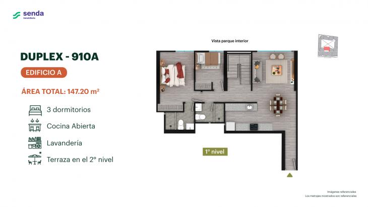 Plano del modelo TIPO 10A del proyecto EDÉM en Magdalena Del Mar