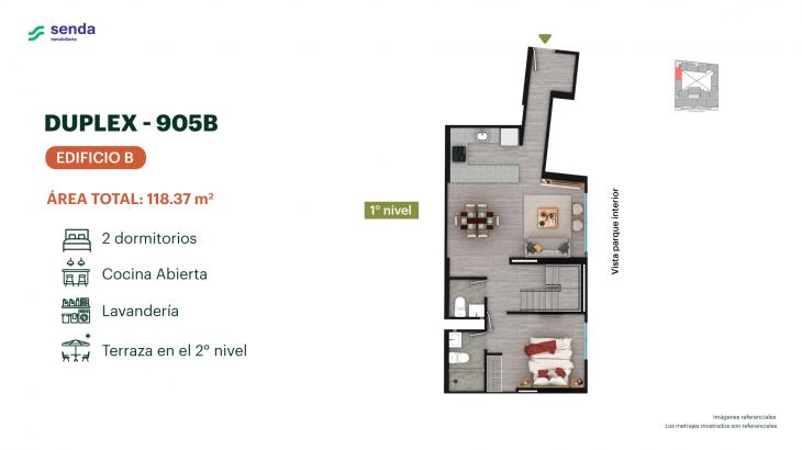 Plano del modelo TIPO 5B del proyecto EDÉM en Magdalena Del Mar
